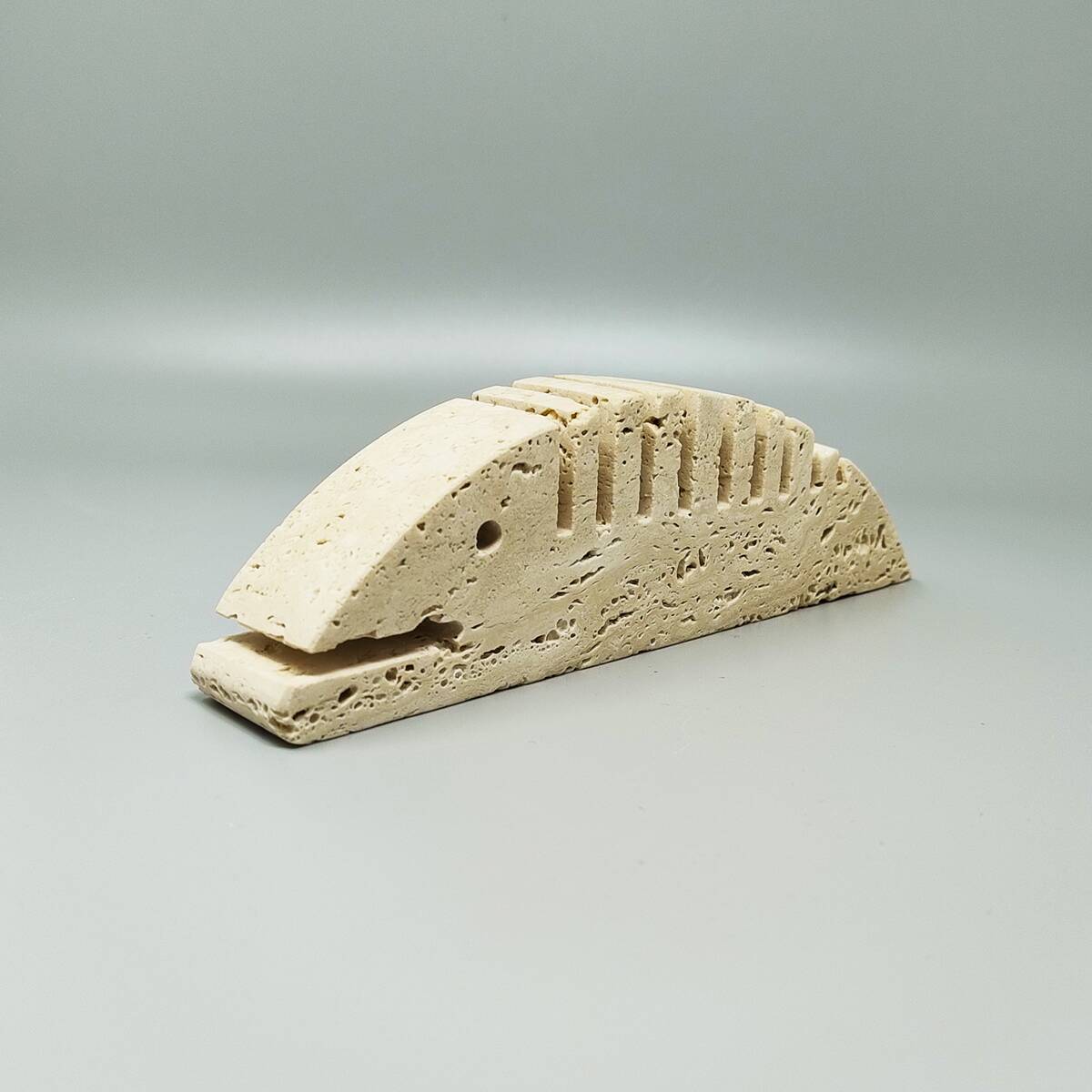 1970s Original Big Travertine Fish Sculpture by Enzo Mari for F.lli Mannelli