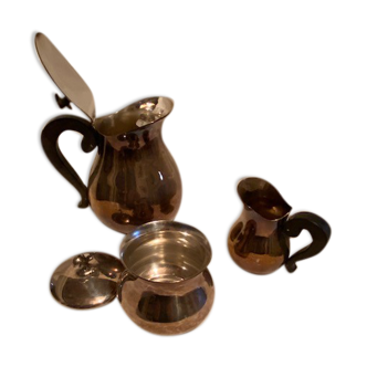 Silver metal tea set, 3 pieces