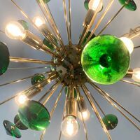 Suspension ovale en verre de murano vert « coni » spoutnik
