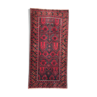 Afghan old rug Turkmen belutch handmade 110x220 cm