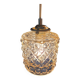 Moulded glass lamp with a cubic-spherical relief design.