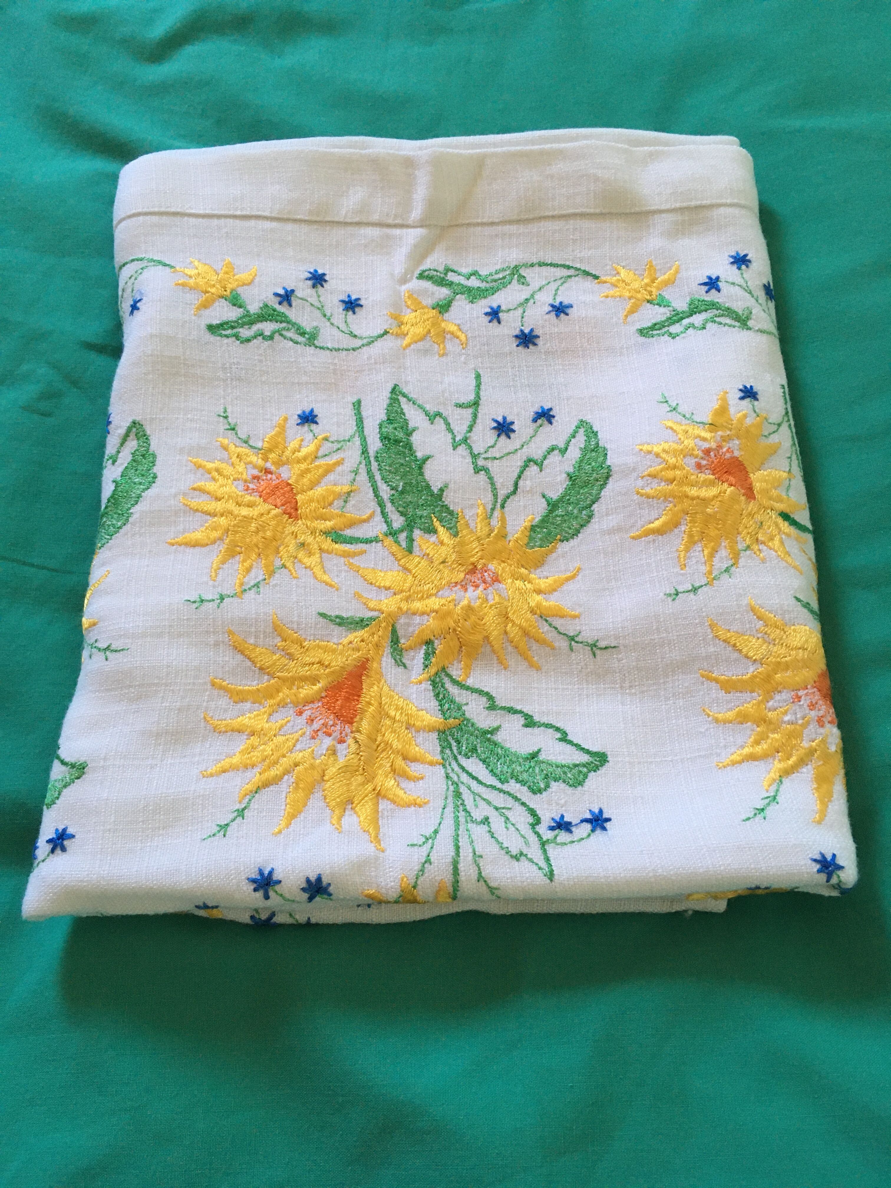 Vintage embroidered tablecloth