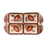 Vintage raw dish in the form of a tray with 4 compartments