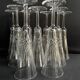 9 champagne flutes – Blown and cut crystal