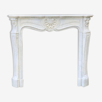 Carrara marble fireplace in Louis XV style