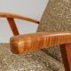 Vintage Lounge Chair Green Pattern Upholstery Refurbished, 1970s.