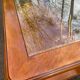 Vintage Louis Philippe coffee table in solid wood and glass, 110x55cm
