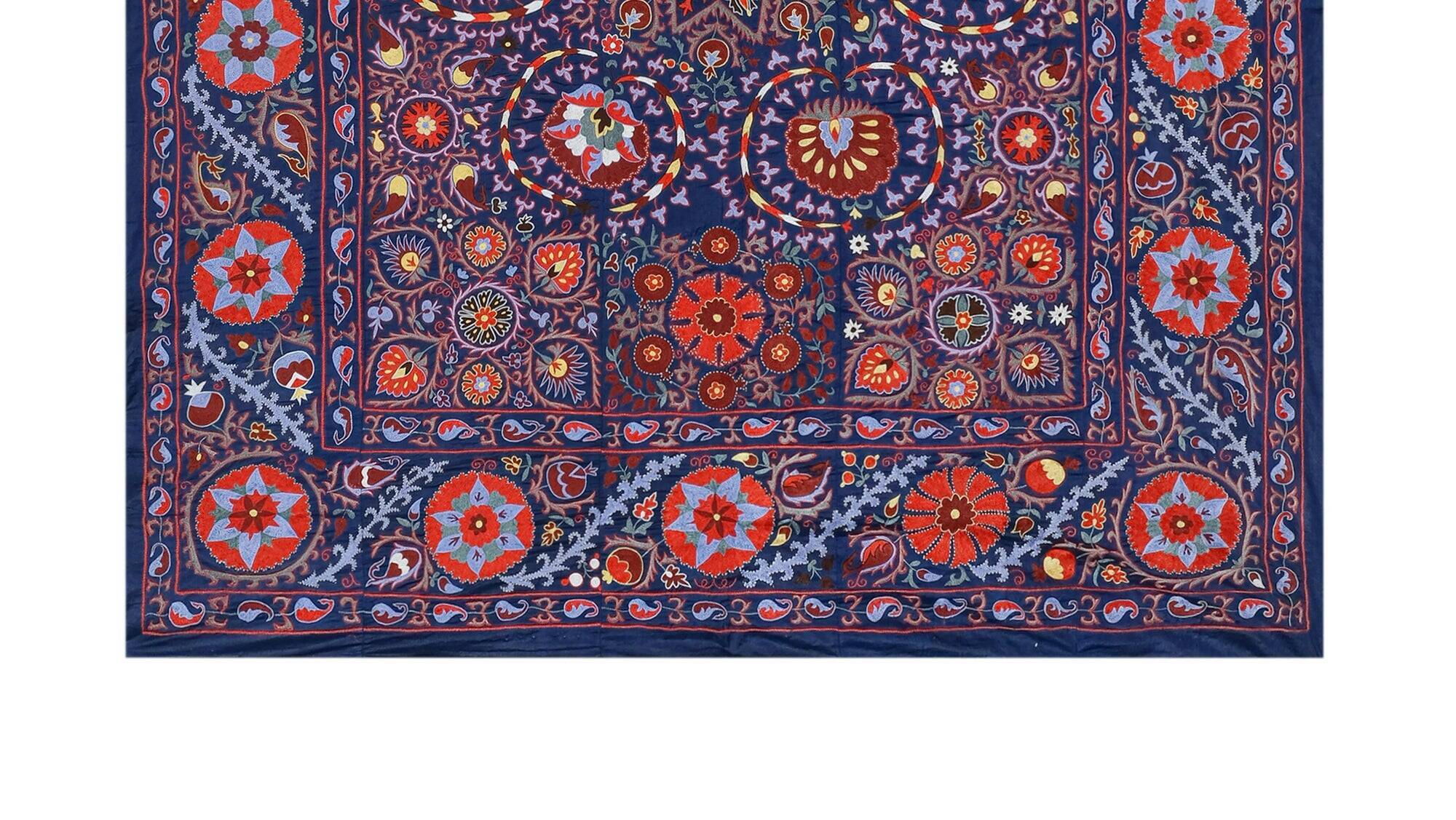 Vintage hand-embroidered tribal tapestry 245x303 cm