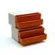 Tiroirs muraux modulaires orange vintage – Plastique des années 1970, style Space Age