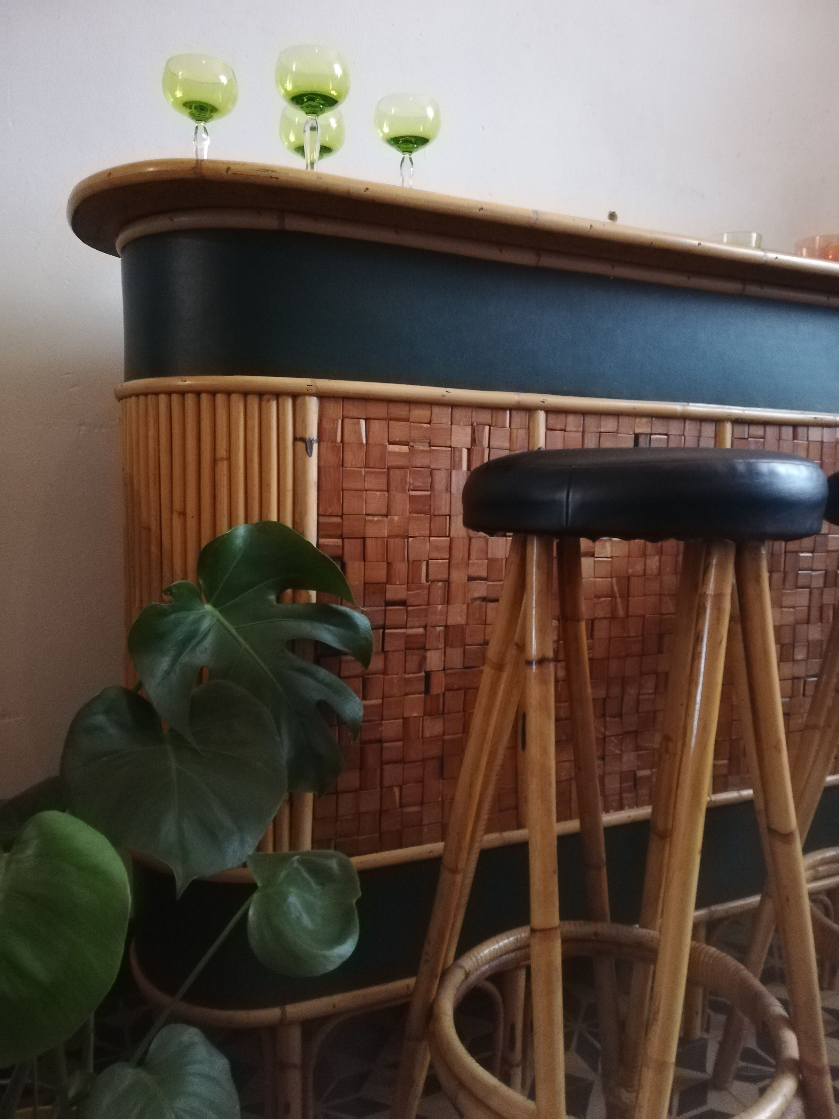 Vintage bamboo bar