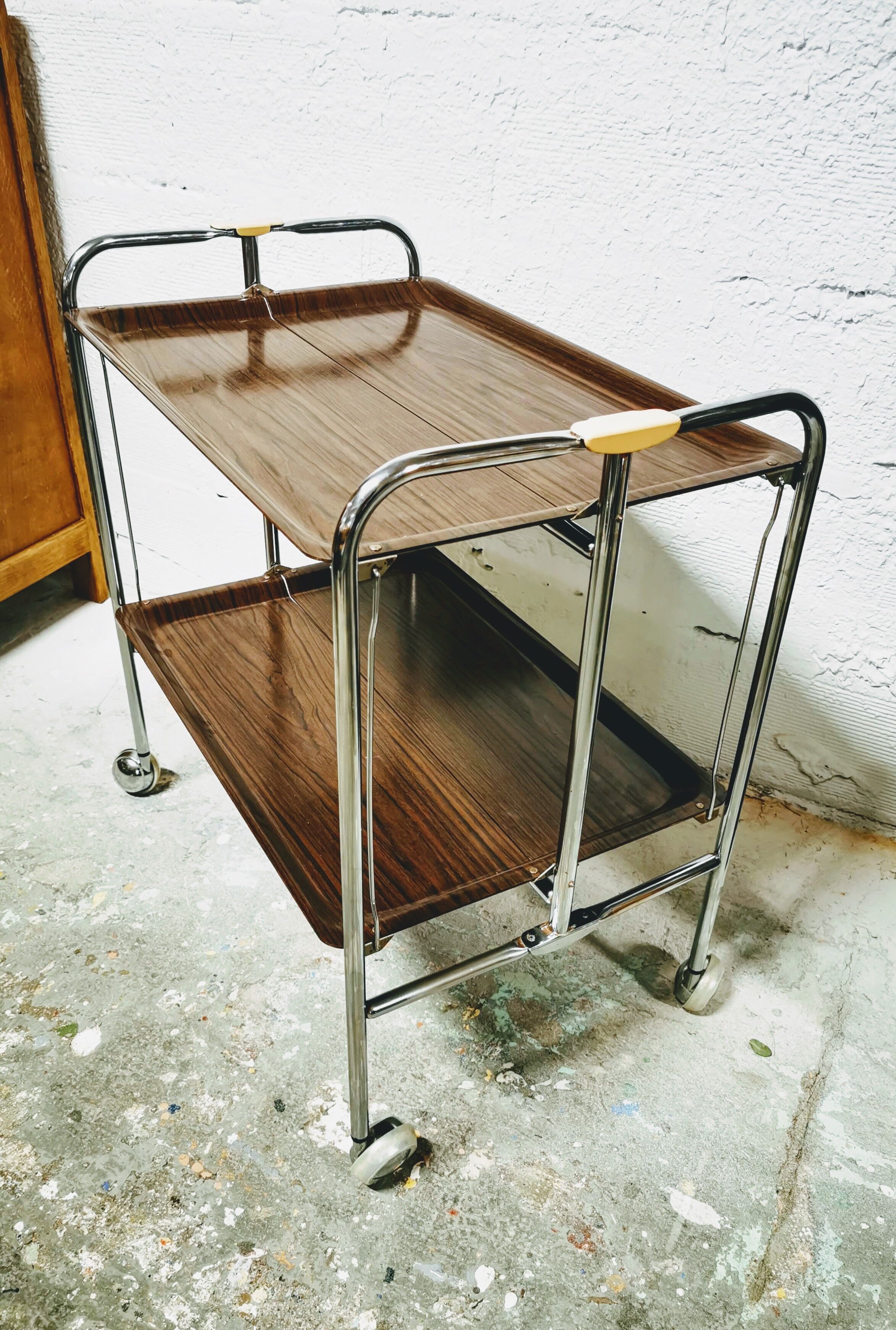 Vintage folding dessert on wheels