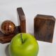 Pair of wooden bookends in art deco style, 10 cm