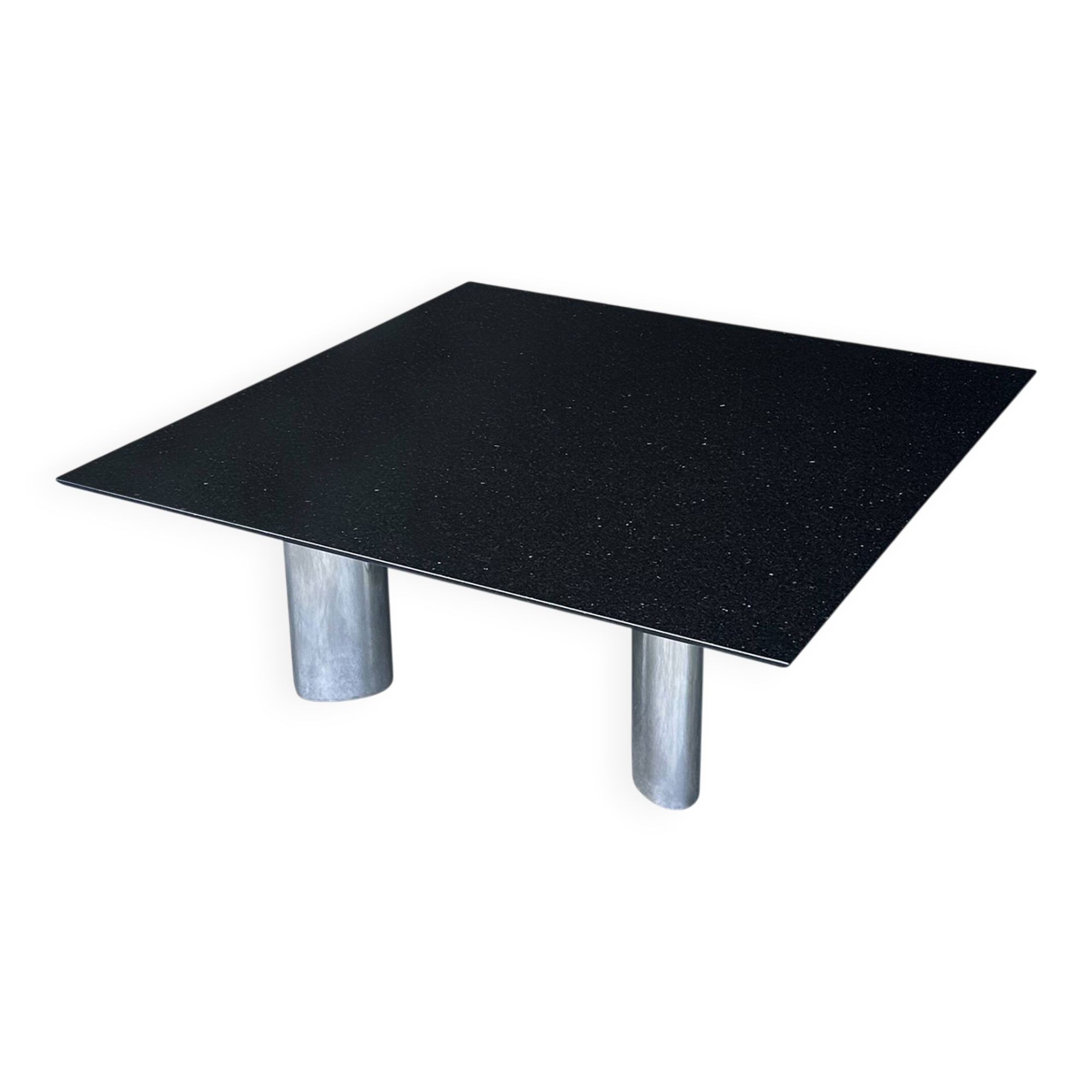 Star Galaxy granite and brushed metal postmodern coffee table by Draenert