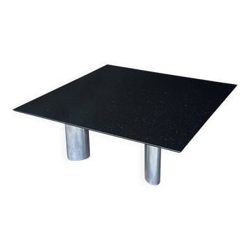 Star Galaxy granite and brushed metal postmodern coffee table by Draenert