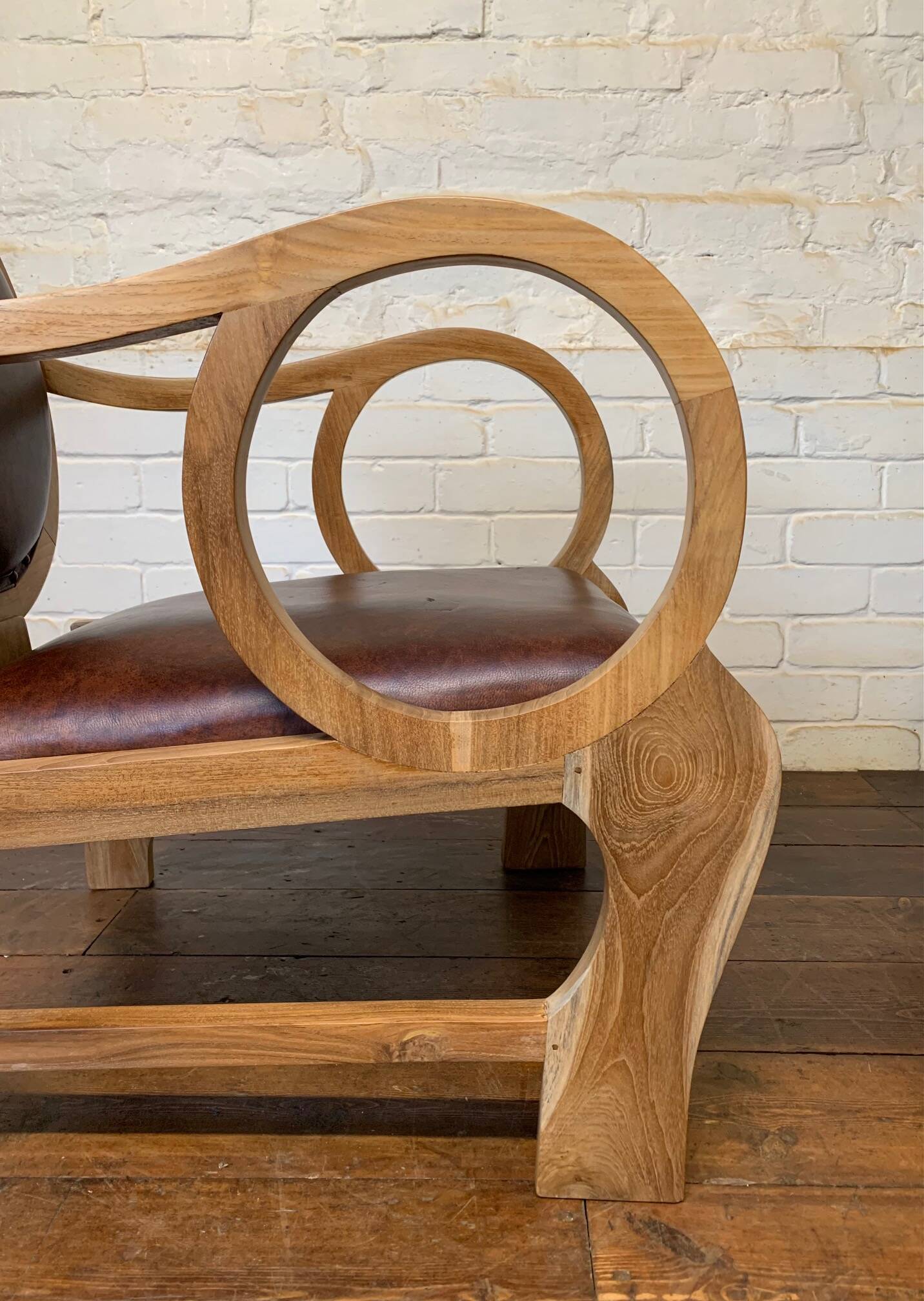 Pair of Hungarian Walnut & Leather Chairs by Lajos Kozma 1884-1948