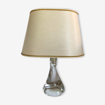 Lampe de chevet cristal de Sèvres abat-jour ovale