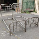 Pair of nickel-plated bronze beds circa 1920