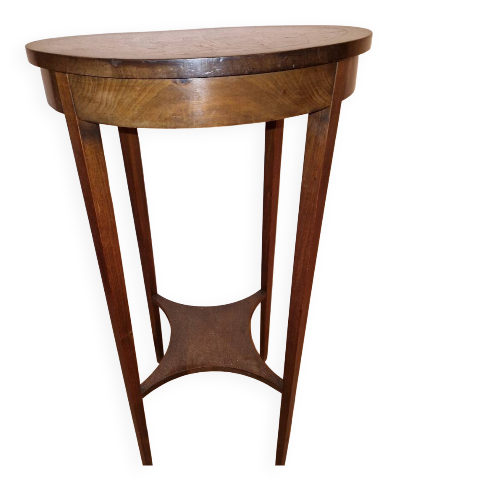 S013 E024 Antique Art Deco side table – pyrography – solid wood