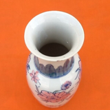 Baluster vase Asian polychrome porcelain with floral decoration of Lotus flowers