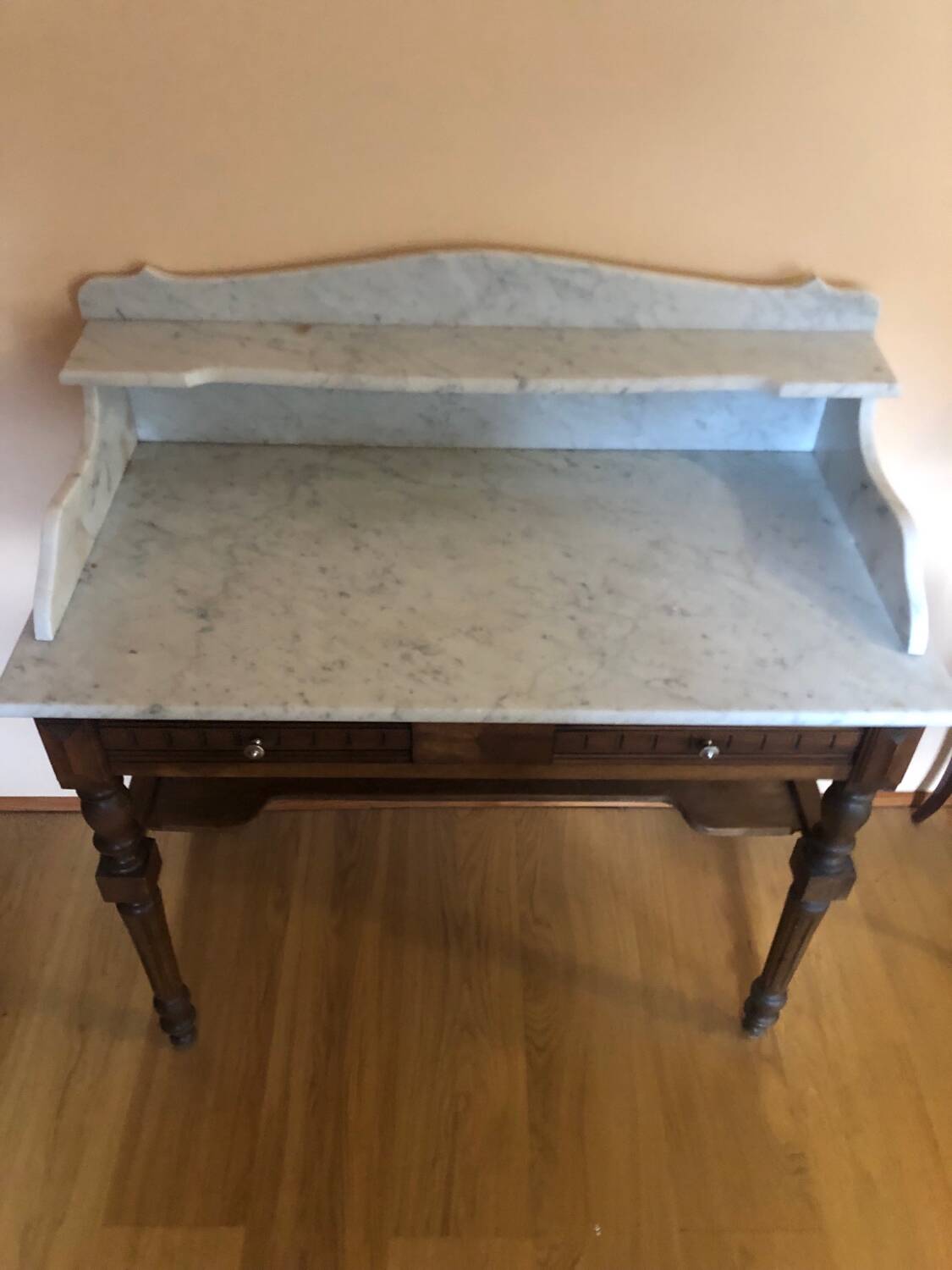 Wooden and marble dressing table