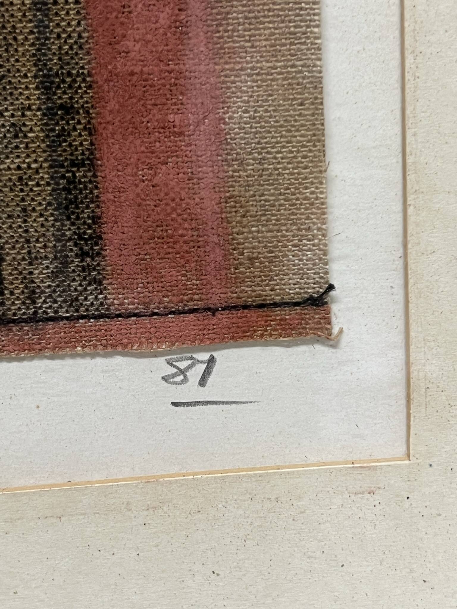 Work by Gérard Dechamps, painting using sewing and chalk techniques