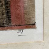 Work by Gérard Dechamps, painting using sewing and chalk techniques