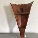 Asian wall lamp electrified wood