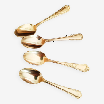 Golden teaspoons, vintage 70s