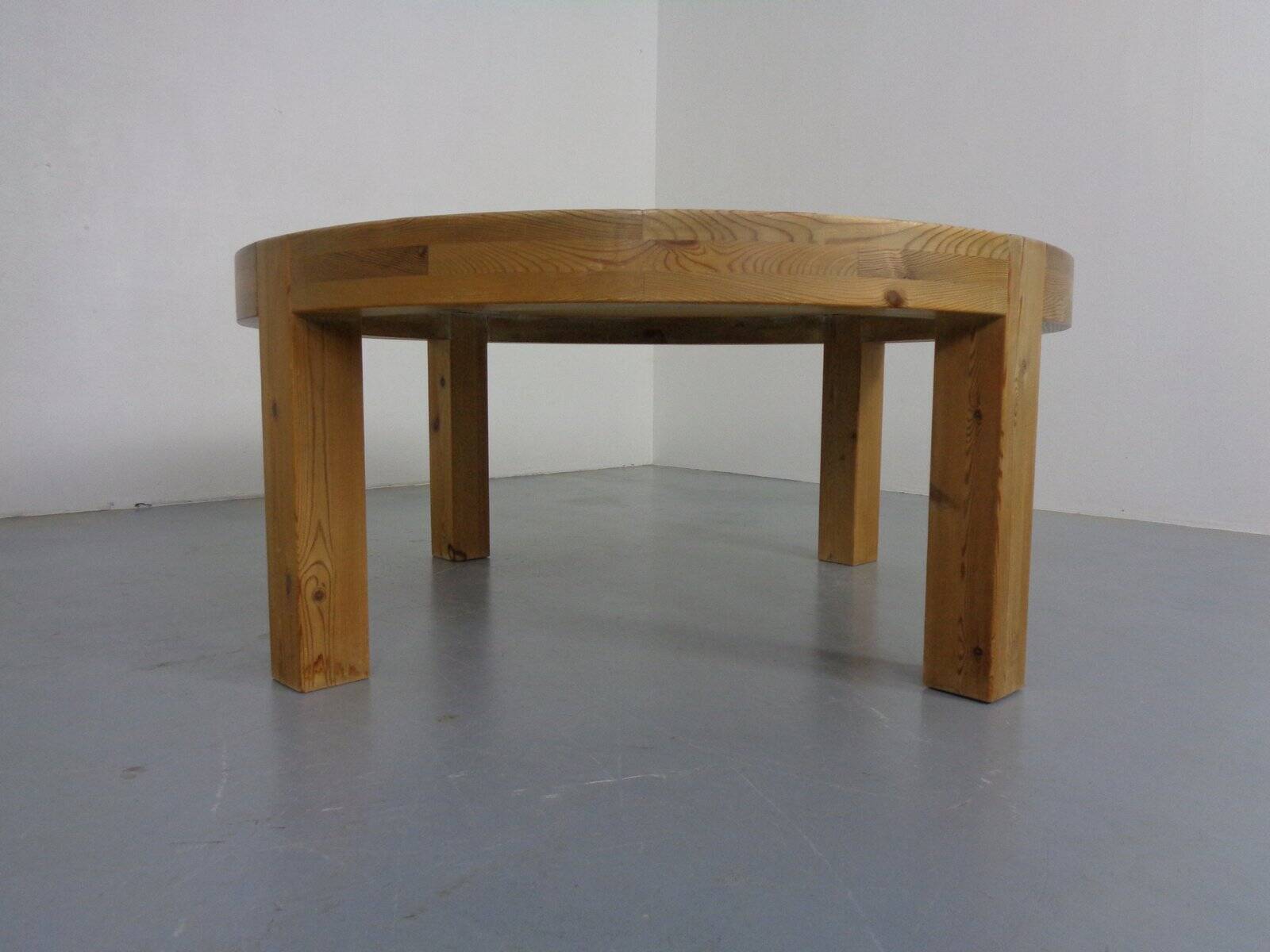 Large pine and ceramic coffee table by Lisbeth Sallingboe for Sallingboe, Denmark, 1970s.