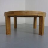 Large pine and ceramic coffee table by Lisbeth Sallingboe for Sallingboe, Denmark, 1970s.