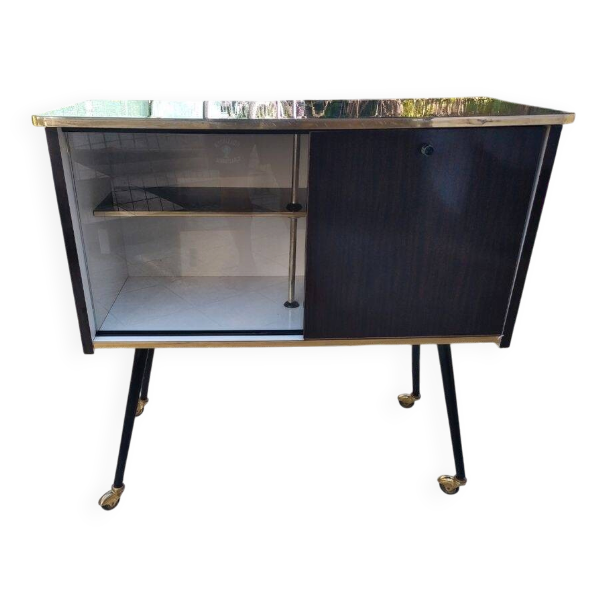 Meuble Tv formica bar vintage