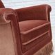 1970s, Danish armchair, salmon pink furniture velour, beech wood.