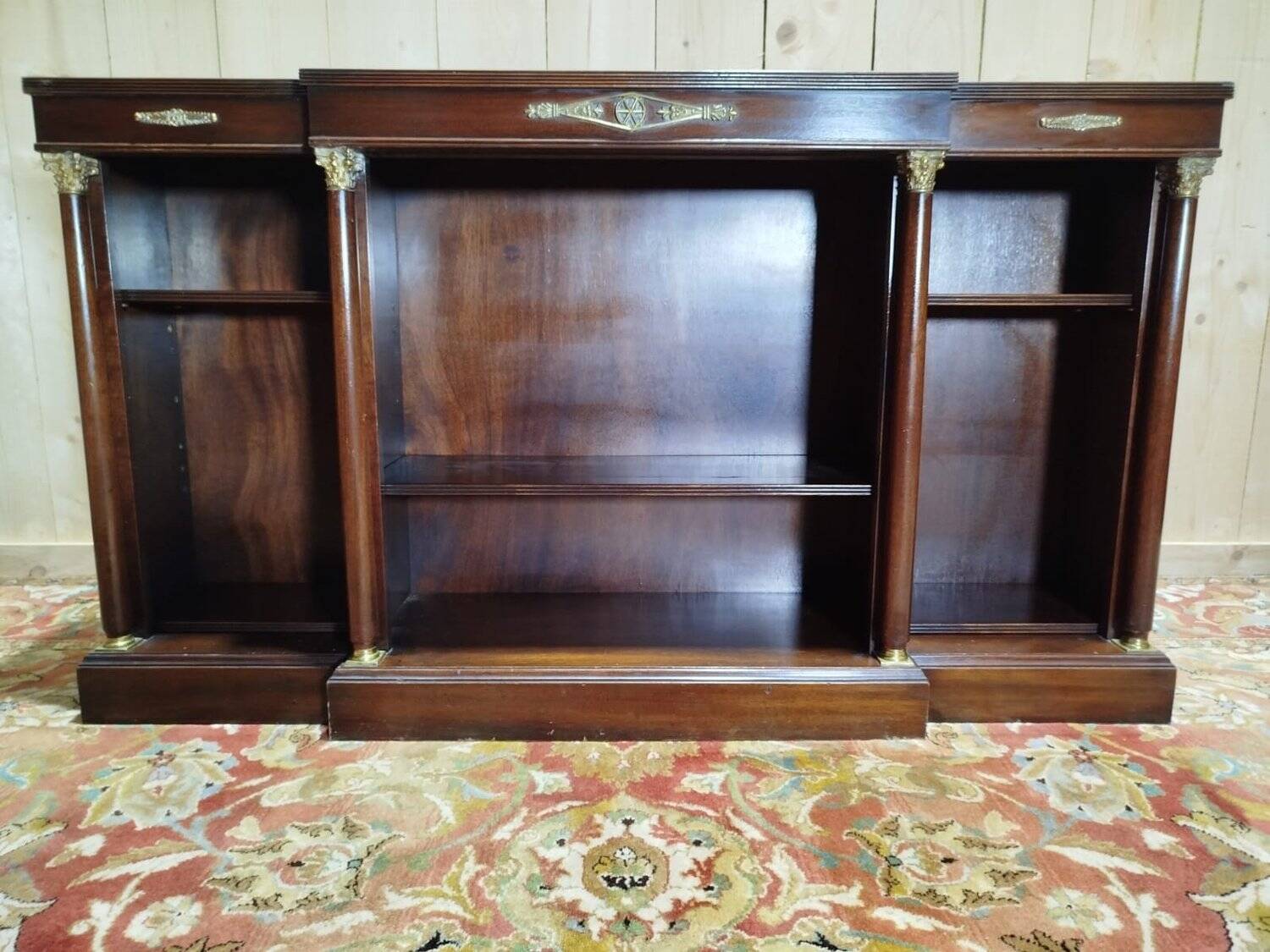 Bibus - Low Empire-style mahogany shelf/bookcase