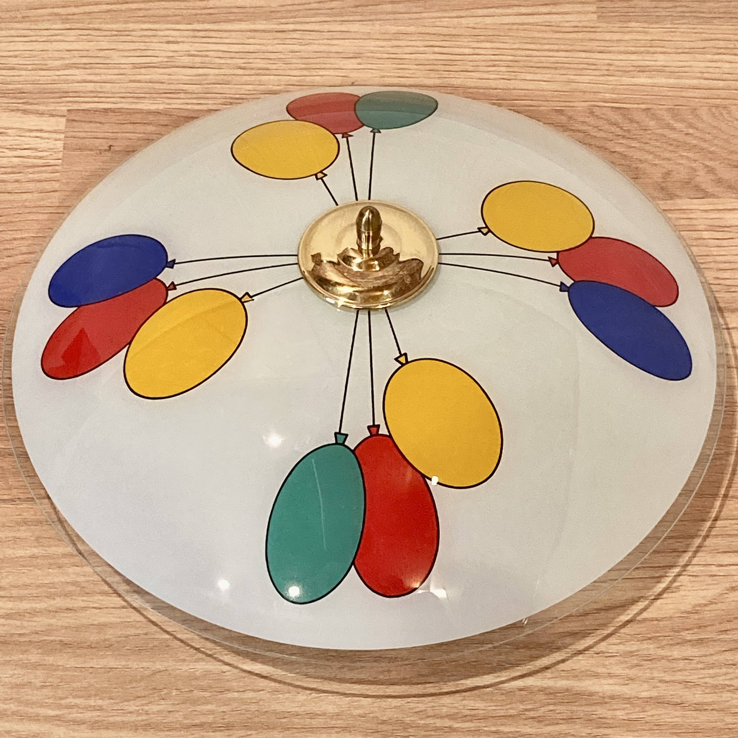 Grande applique verre Design scandinave 1950.