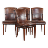 Set of 4 beautiful sheepskin dining chairs with character