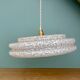 Vintage XXL glass pendant light from Clichy White