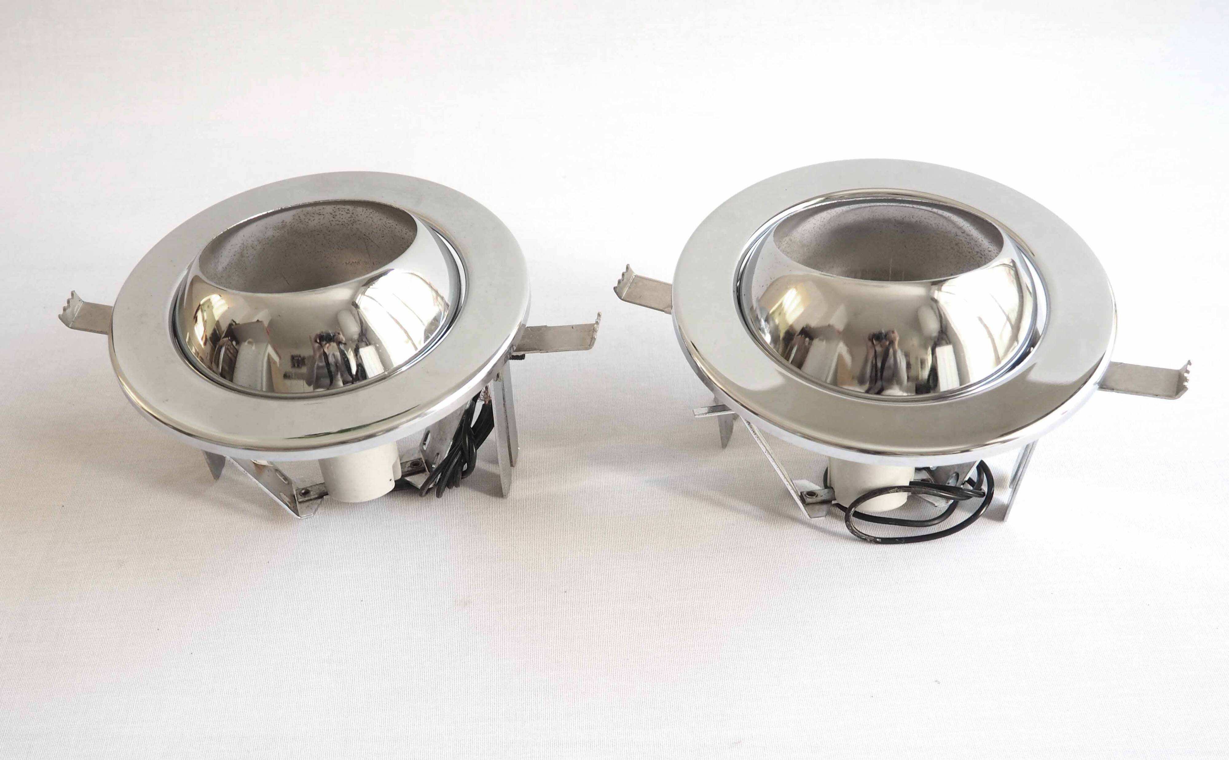 Pair of Targetti chrome spotlights