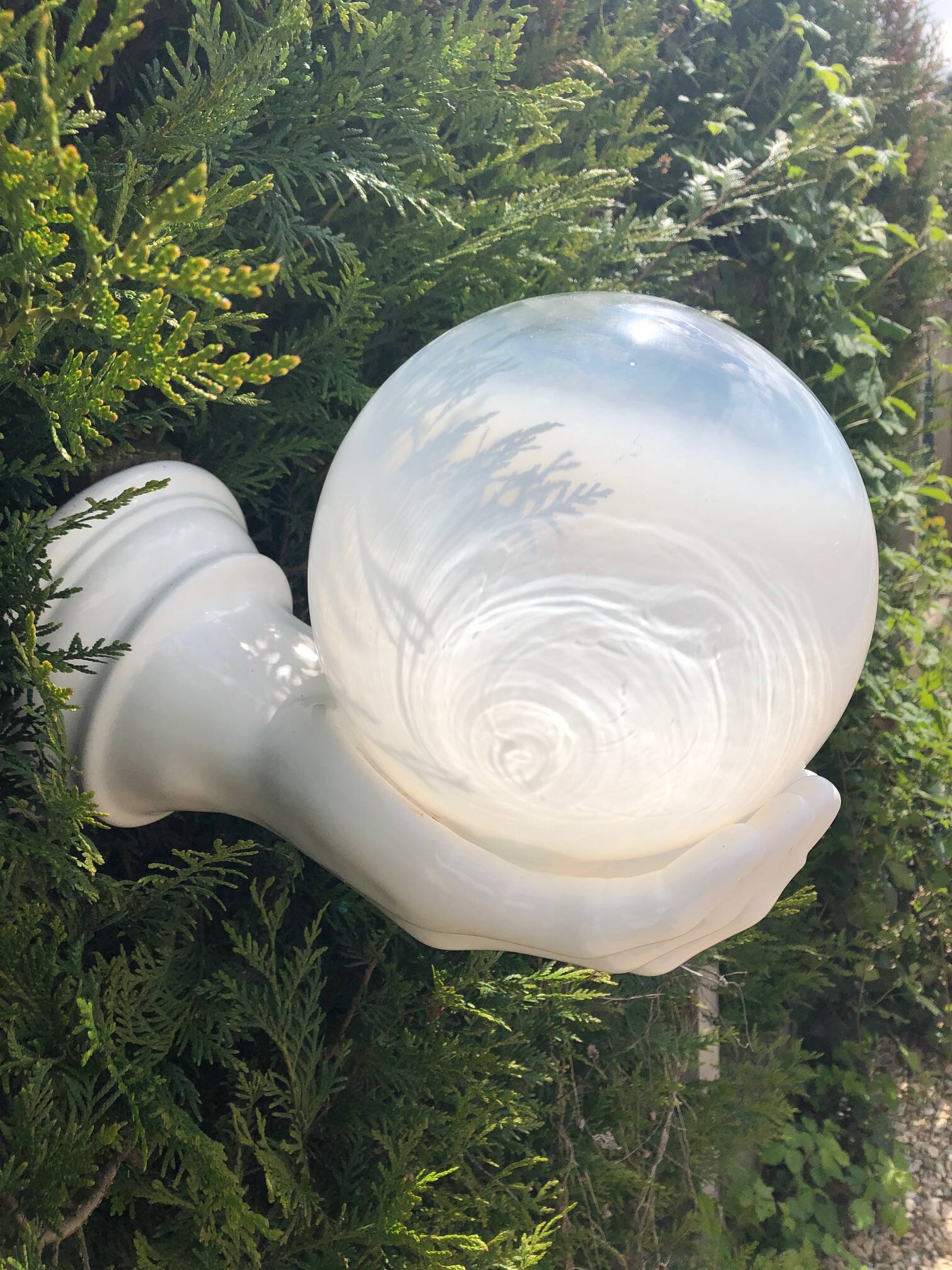 rare handmade ceramic and glass wall light