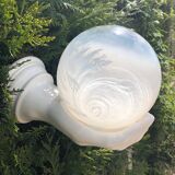 rare handmade ceramic and glass wall light