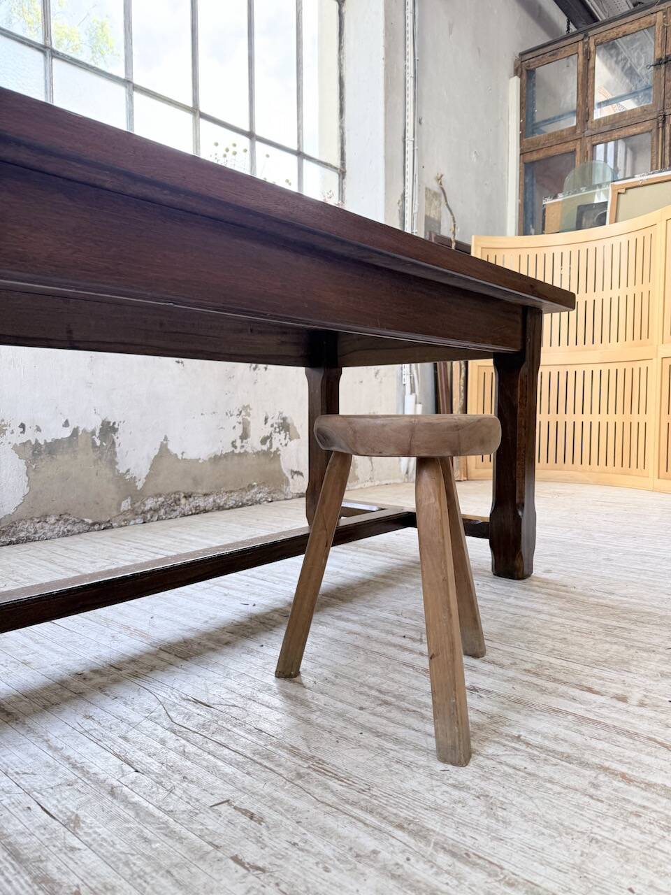 Table de ferme campagne noyer massif XL 250cm