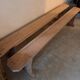 Set of 2 raw wood benches