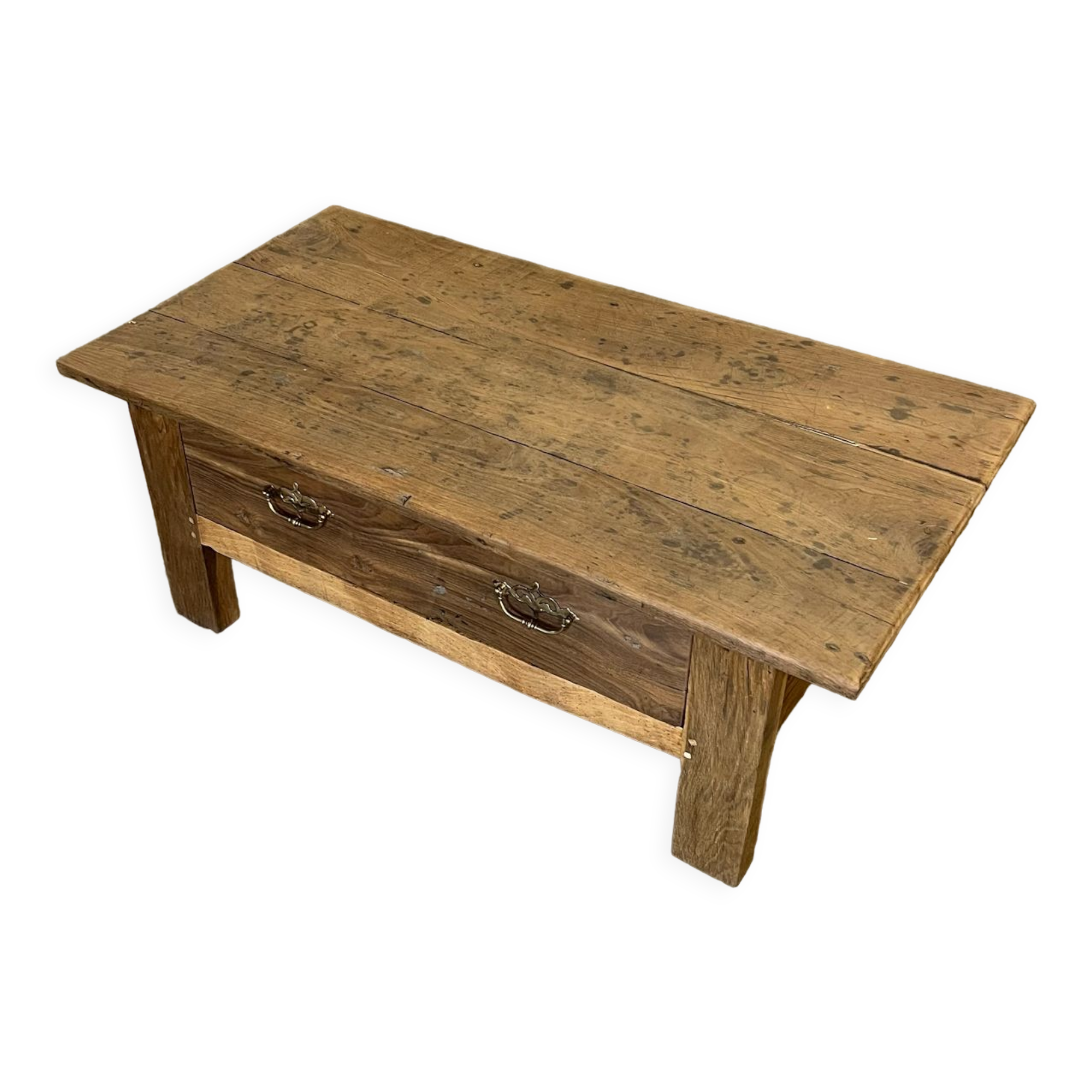 Rustic chestnut farmhouse coffee table