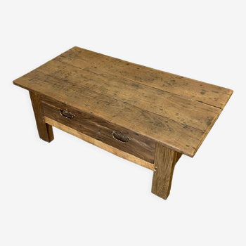 Rustic chestnut farmhouse coffee table