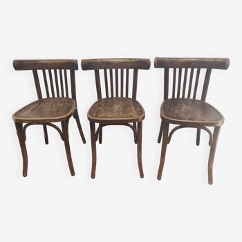 Trio de chaise de bistrot années 30