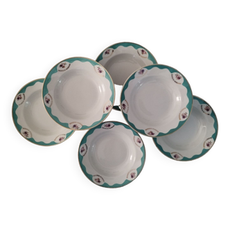 Assiettes Creuses Potage Pâtes Salade Porcelaine Opaque Badonviller Vintage