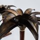 Maison Jansen style pair of bronze mahogany palm tree lamps 1960s