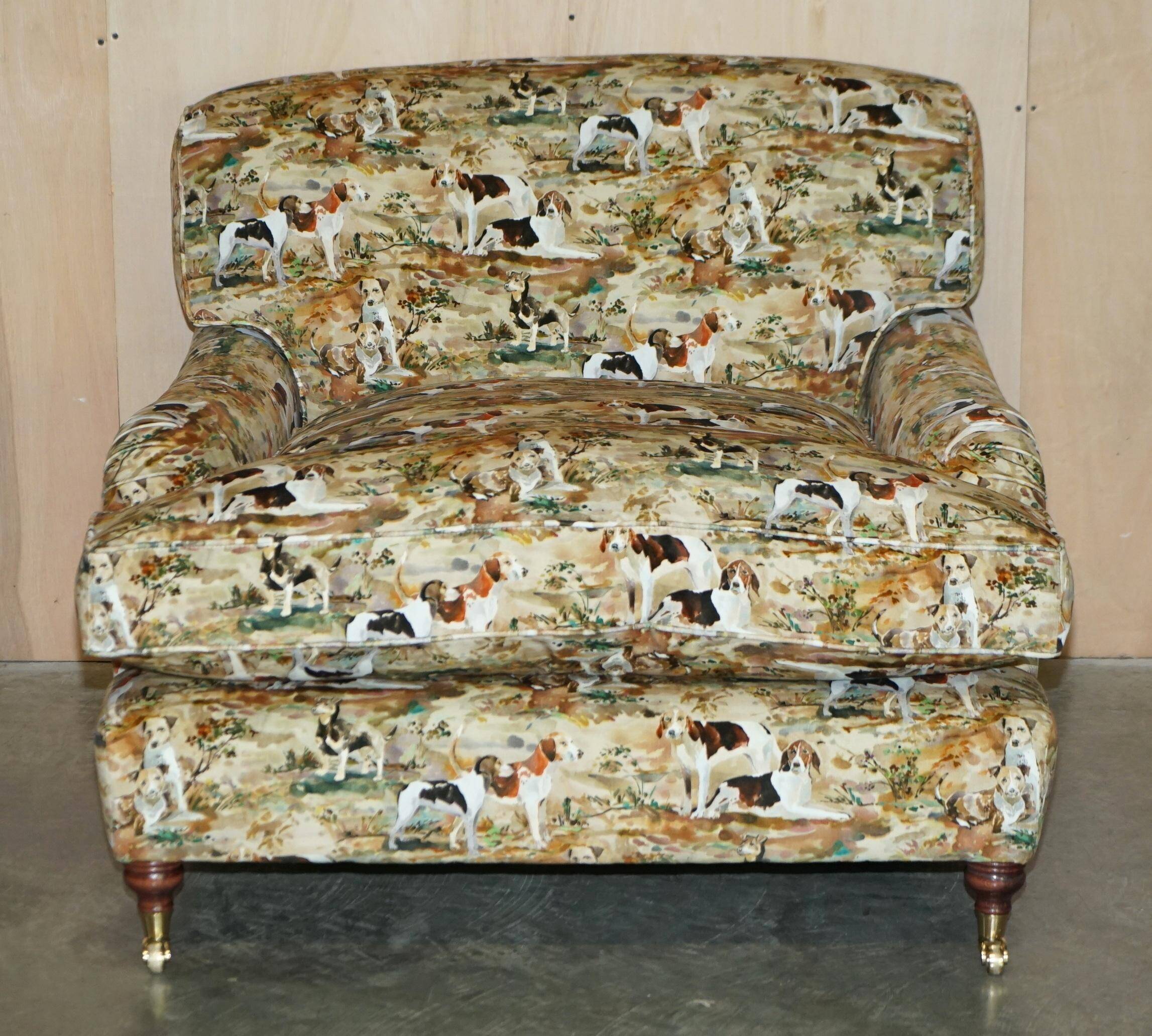 Pair of Howard Custom Love Seat Armchairs in Mulberry Silk Velvet