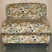 Pair of Howard Custom Love Seat Armchairs in Mulberry Silk Velvet