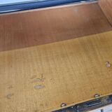 Mahogany burl chest of drawers with mirrored top