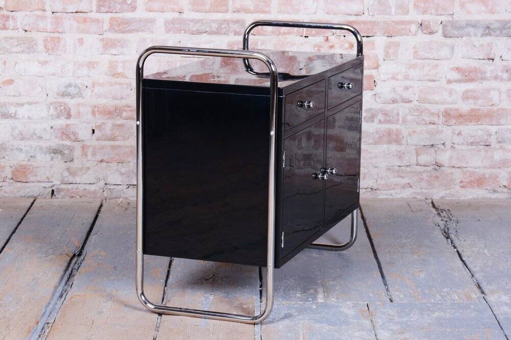 Bauhaus cabinet in chrome steel by R. Slezák, Czech, 1930s